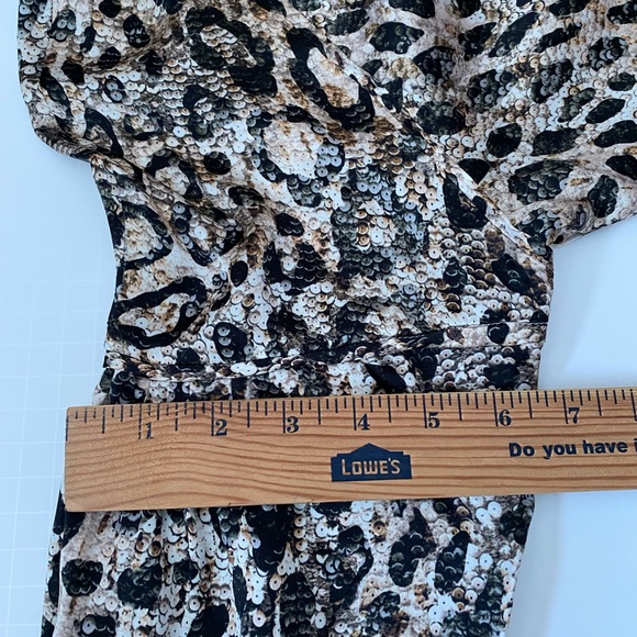 Robert Graham 100% silk leopard print sequins detail blouse balloon sleeves - Picture 8 of 16